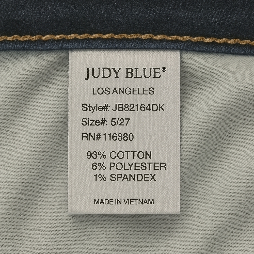 Judy Blue Size 5/27 Straight Fit Jeans JB82164DK Dark Wash Fall Winter - Picture 5 of 8